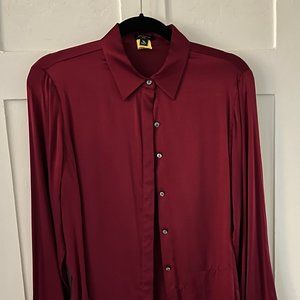 Ann Taylor Silk Blouse.  Red, Size 10.